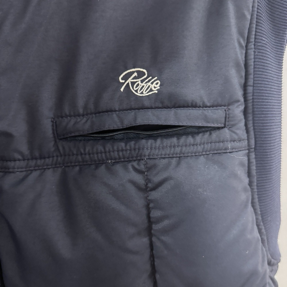 Roffe Skiwear Down Puffer Ski Vest Men's Size XL Dark Navy Blue Snap Front Puffy - Picture 4 of 11